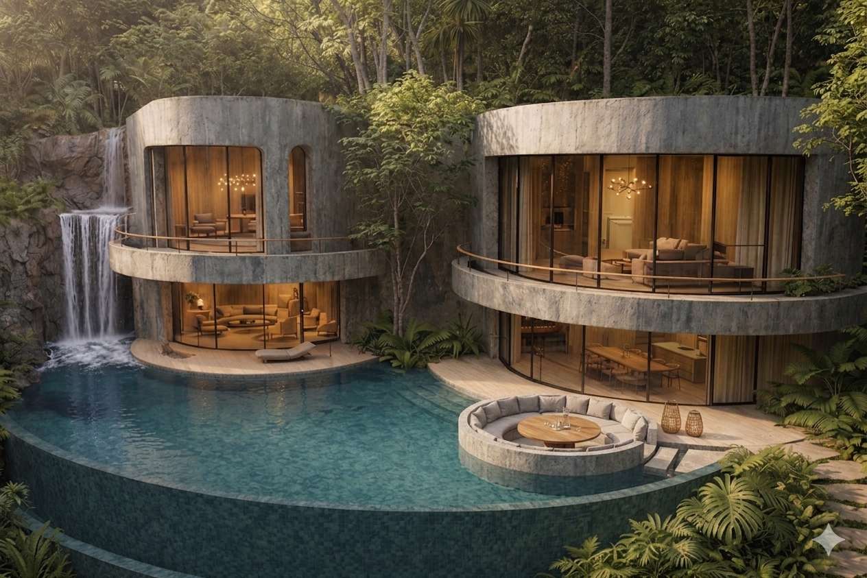 The Waterfall, Four bedrooms + pool at SHA KOON