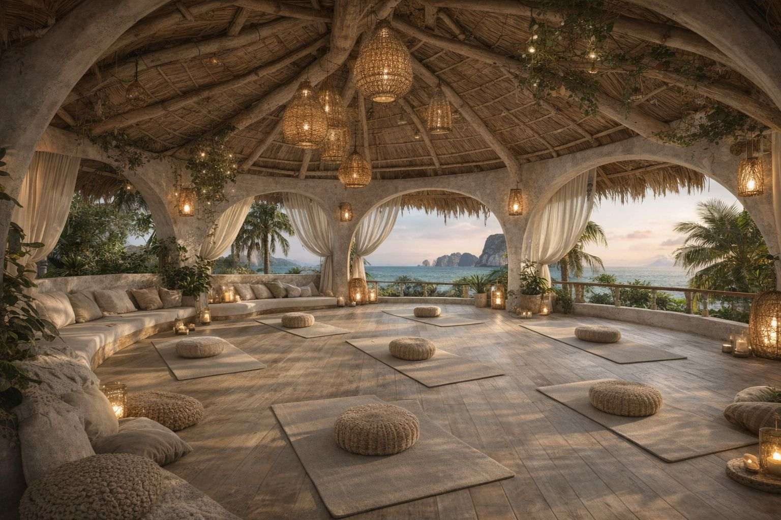 Open air yoga pavilion at SHA KOON